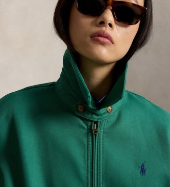 Polo Ralph Lauren Übergroße Cortavientos-Jacke aus Baumwolle, grün