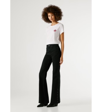Pepe Jeans Byxor Flare Willa svart