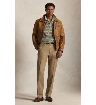 Polo Ralph Lauren Pantalon en coton et lin Classic Fit beige
