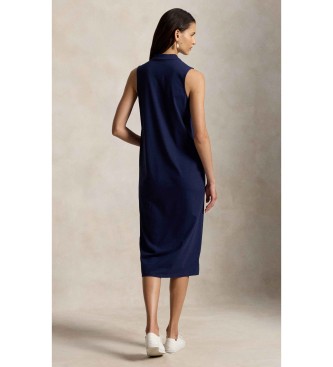 Polo Ralph Lauren Marineblaues Polokleid aus elastischer Baumwolle