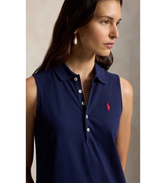 Polo Ralph Lauren Marineblaues Polokleid aus elastischer Baumwolle