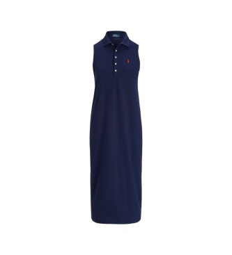 Polo Ralph Lauren Marineblaues Polokleid aus elastischer Baumwolle