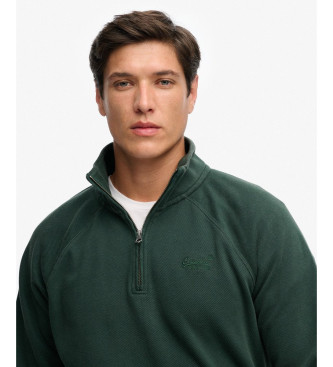 Superdry Green Essential Logo Raglan Henley Sweater