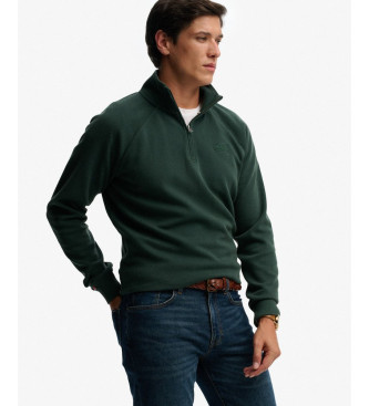 Superdry Green Essential Logo Raglan Henley Sweater