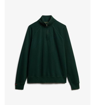 Superdry Green Essential Logo Raglan Henley Sweater
