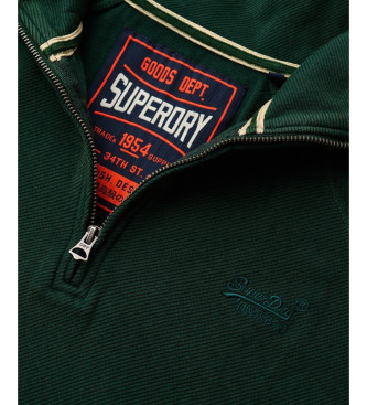 Superdry Green Essential Logo Raglan Henley Sweater