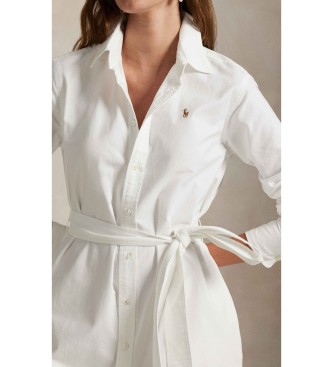 Polo Ralph Lauren Srajčna obleka iz bombaža s belim pasom