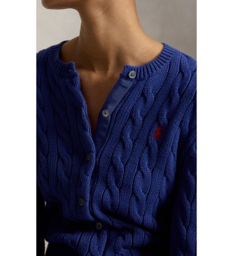 Polo Ralph Lauren Kabelstickad cardigan i bomull marinblå
