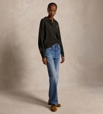 Polo Ralph Lauren Pull type polo en laine et cachemire vert