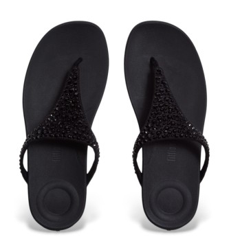 Fitflop Sandały Solay Mixed-Crystal Toe czarne