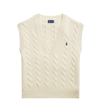 Polo Ralph Lauren Colete de malha de lã e caxemira bege