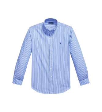 Polo Ralph Lauren Popelinskjorta med ränder i Custom Fit, blå
