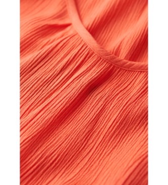 Superdry Lange jurk met bandjes oranje