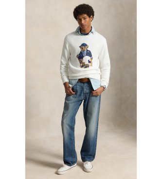 Polo Ralph Lauren Bear-strikbluse hvid