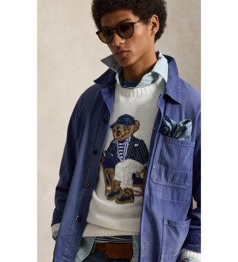 Polo Ralph Lauren Bear-strikbluse hvid