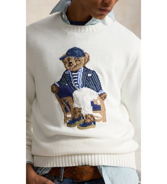 Polo Ralph Lauren Bear-strikbluse hvid