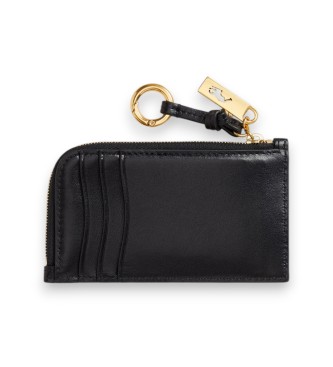 Polo Ralph Lauren Tarjetero Polo ID de piel con cremallera negro