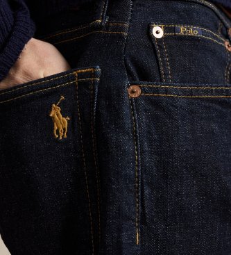 Polo Ralph Lauren Calças de ganga Hampton elásticas Straight Fit azul-marinho