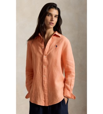 Polo Ralph Lauren Orange Classic Fit-skjorte i hør