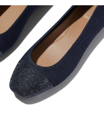 Fitflop Navy Delicato Crystal ballet flats