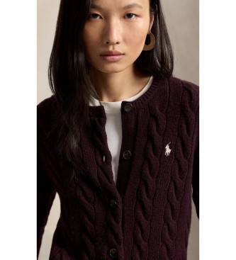 Polo Ralph Lauren Cardigan en laine et cachemire grenat