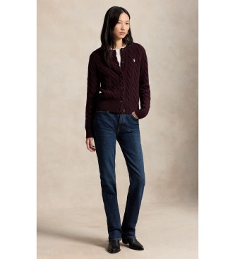 Polo Ralph Lauren Cardigan en laine et cachemire grenat