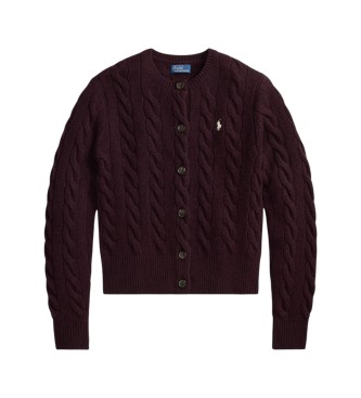 Polo Ralph Lauren Cardigan en laine et cachemire grenat