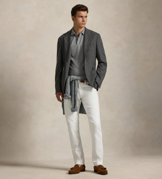 Polo Ralph Lauren Polo Custom Slim Fit de algodón suave gris