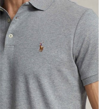 Polo Ralph Lauren Polo Custom Slim Fit de algodón suave gris