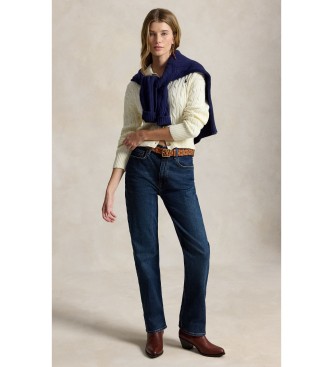 Polo Ralph Lauren Cardigan en coton à torsades blanc cassé