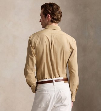 Polo Ralph Lauren Camisa de popelina elástica Custom Fit beige