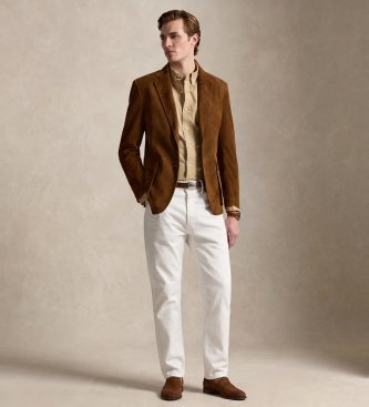 Polo Ralph Lauren Camisa de popelina elástica Custom Fit beige