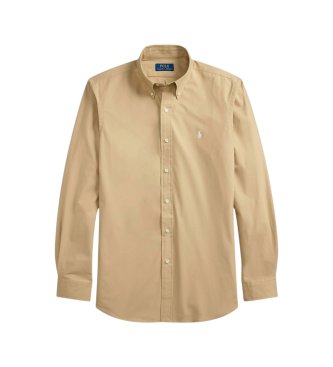 Polo Ralph Lauren Camisa de popelina elástica Custom Fit beige