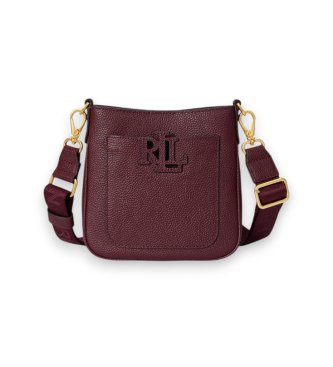 Lauren Ralph Lauren Small Cameryn crossbody bag in burgundy leather