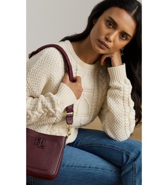 Lauren Ralph Lauren Small Cameryn crossbody bag in burgundy leather