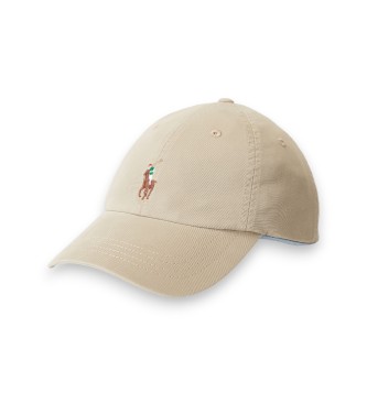 Polo Ralph Lauren Berretto in twill di cotone con cavallo beige