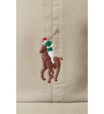 Polo Ralph Lauren Berretto in twill di cotone con cavallo beige