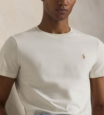 Polo Ralph Lauren T-shirt en maille Custom Slim Fit blanc