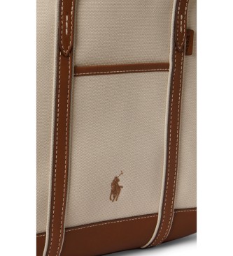 Polo Ralph Lauren Tote-shoppertaske i bomuldslærred, beige, brun