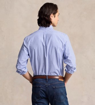 Polo Ralph Lauren Blue elastic poplin Custom Fit shirt