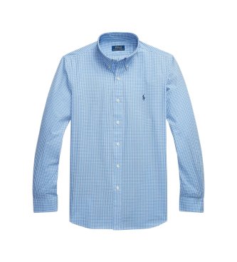 Polo Ralph Lauren Blue elastic poplin Custom Fit shirt