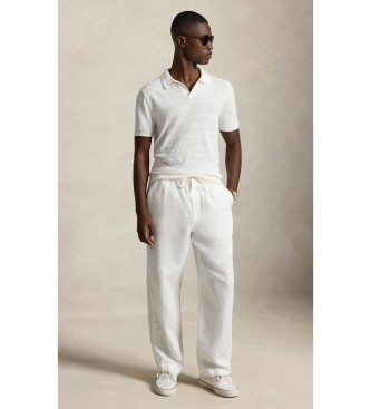 Polo Ralph Lauren Camisola de algodão e linho com textura branca