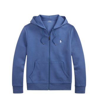 Polo Ralph Lauren Sweatshirt i dubbelstickat med dragkedja blå