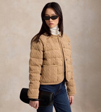 Polo Ralph Lauren Casaco de lã e caxemira com botões bege