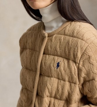 Polo Ralph Lauren Casaco de lã e caxemira com botões bege