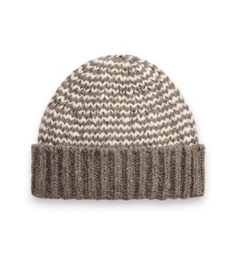 Polo Ralph Lauren Gorro de mezcla de lana con rayas marrón