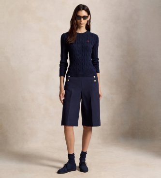 Polo Ralph Lauren Pantalon Beaton en coton et laine marine
