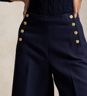 Polo Ralph Lauren Pantalon Beaton en coton et laine marine