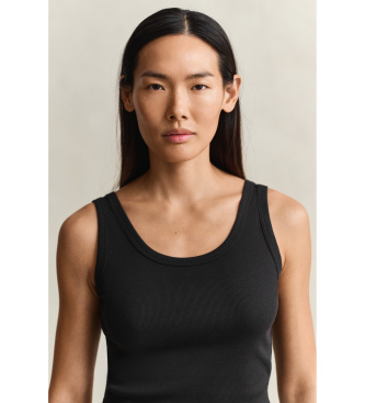 Gant Camiseta de alças acanalada preta
