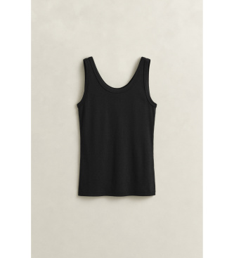 Gant Camiseta de alças acanalada preta